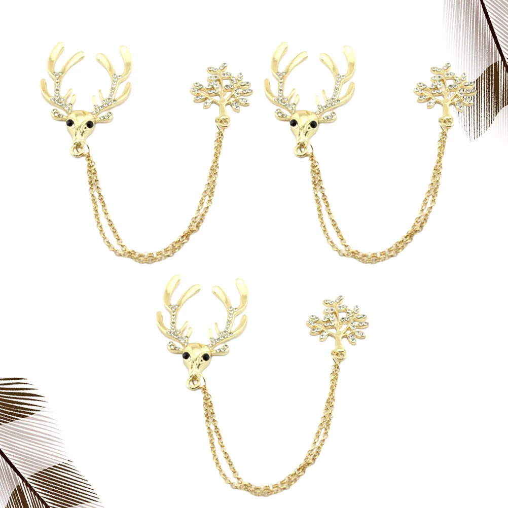 3Pcs Tassel Ornament for Phone Case DIY Decoration Cute Stylish Lifelike Design Golden Deer Wintersweet Sticking Accessory