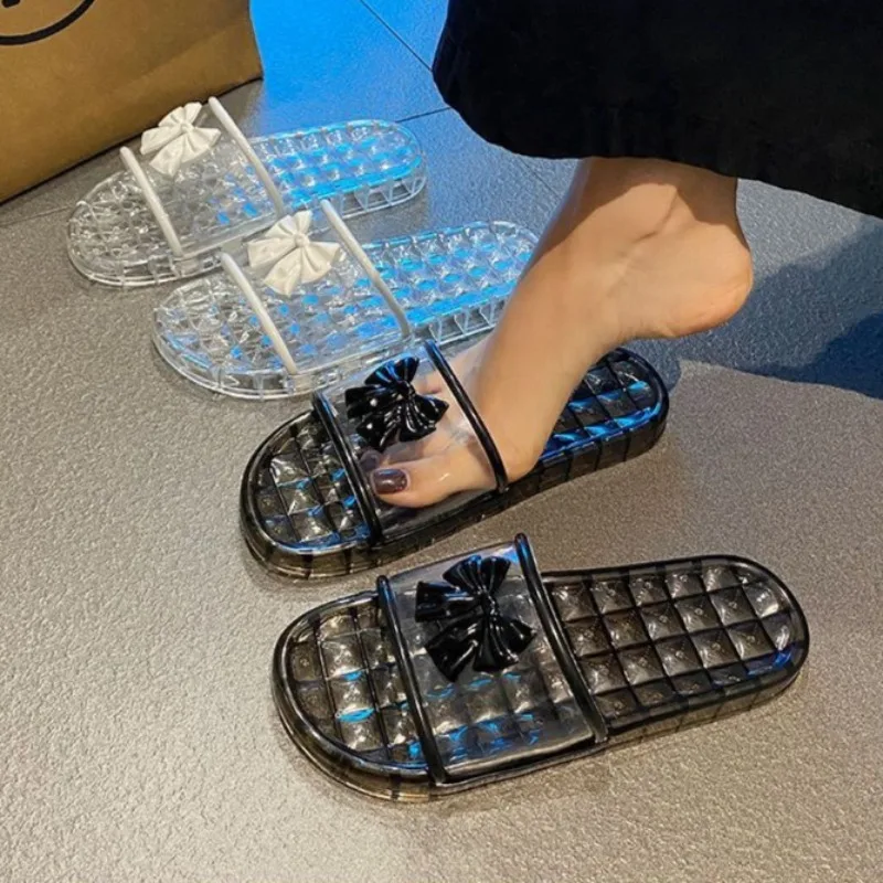 High-End Crystal Sandals for Womens House Shower Anti-Skid Anti-Odor Soft-Bottom Fairy-Like Trendy Summer