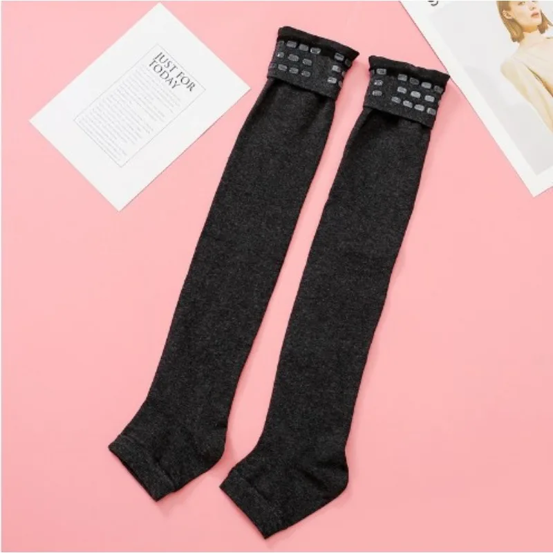 Нескользящие носки для танца живота по индивидуальному заказу, длинные носки выше колена с защитой колена, теплые носки для латинских танцев, балета, открытые носки