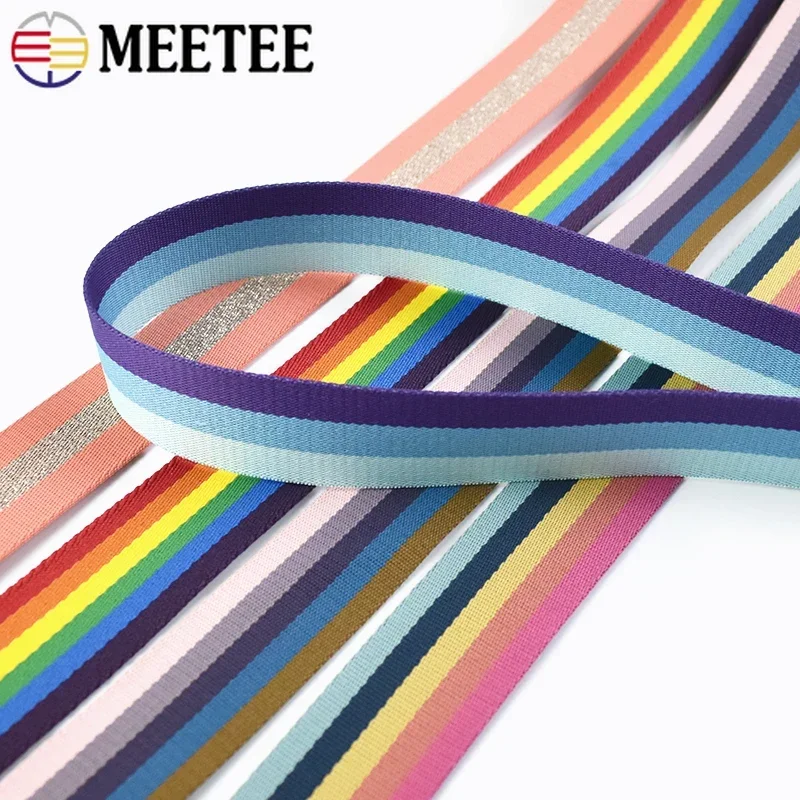 Meetee 1-10Meters 38mm Polyester Jacquard Webbing Strap Ethnic Luggage Ribbon Band Bag Garment Belt Tape Sewing Bias Accessories