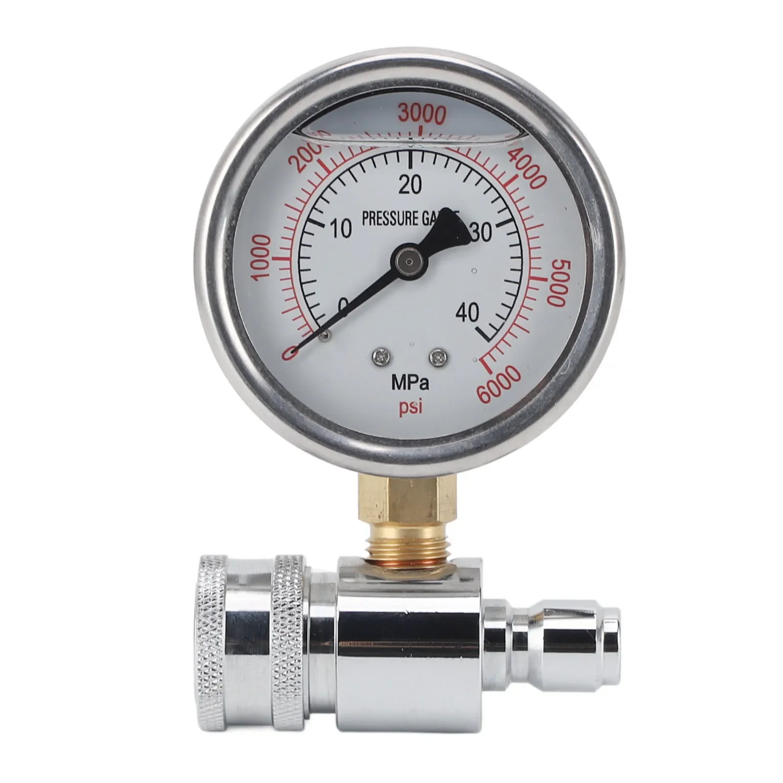 6000PSI High Pressure Washer Gauge 3/8in Quick Connect Pressure Washer Parts Accessories