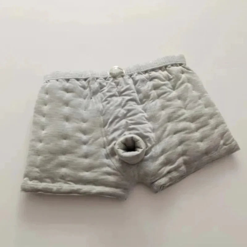 

Men's Sexy Cotton With Sheath Boxer Shorts Filled Puffy Warm Pants Fetish Plus Size Handmade Panties Private Party underpanty