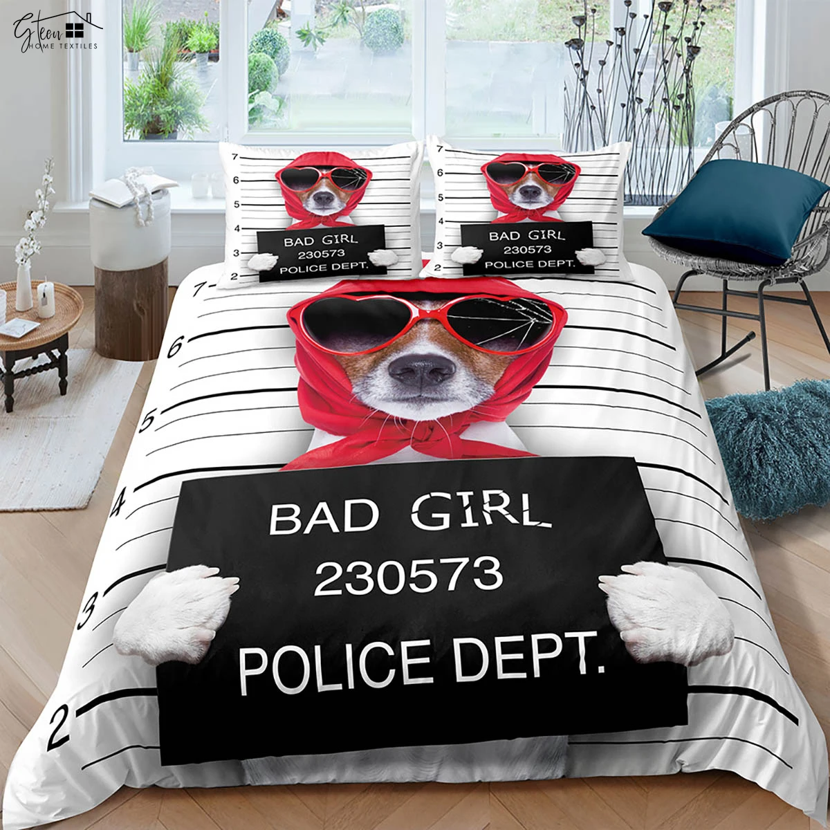 Cute And Criminal Dog Cat Print Quilt Cover Soft And Comfortable Duvet Cover Pillowcase Bedding Set Kids Gift 3 Pieces