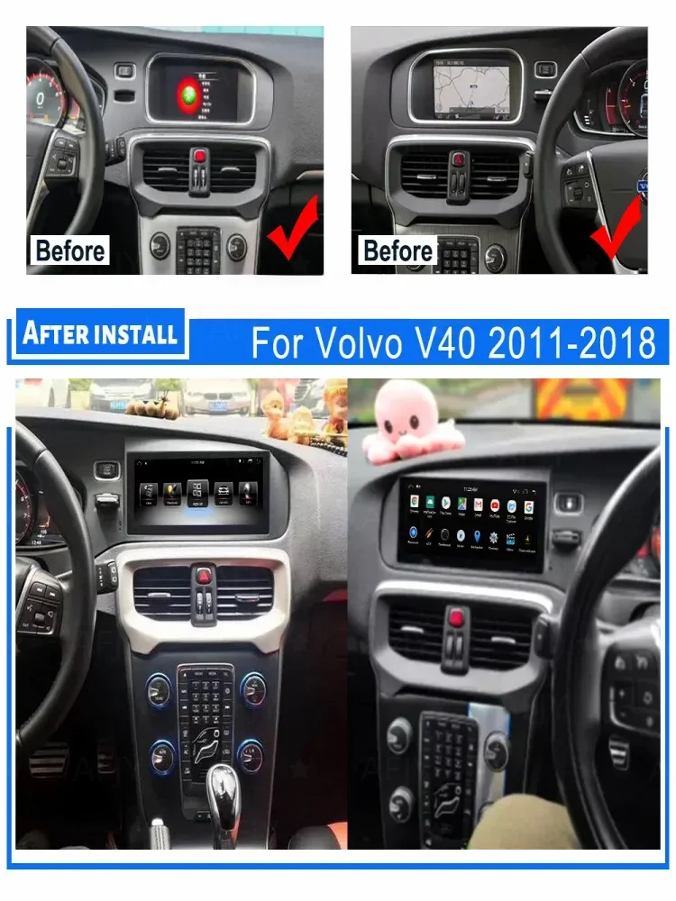 Android 13 Screen Carplay For Volvo V40 2011-2019 Car GPS Navigation Auto Head Unit Multimedia Player Car Radio Tape Recorder