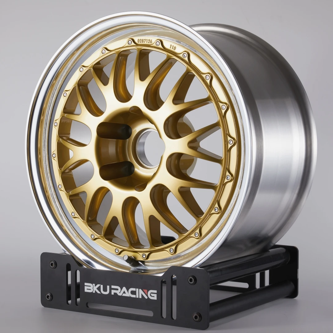 

Bk Custom 3piece Forged 5x120 5x130 5x114.3 E88 E87 Wheels 15 16 17 18 19inch Gold Center Wheel Rim for BMW Porsche Audi Nissan