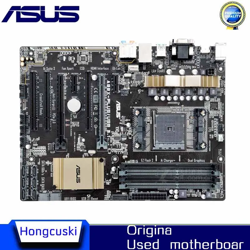 For ASUS A88X-PLUS/USB 3.1 Original Used Desktop Motherboard A88X Socket FM2+ FM2 DDR3 64GB SATA3 USB3.0 Mainboard