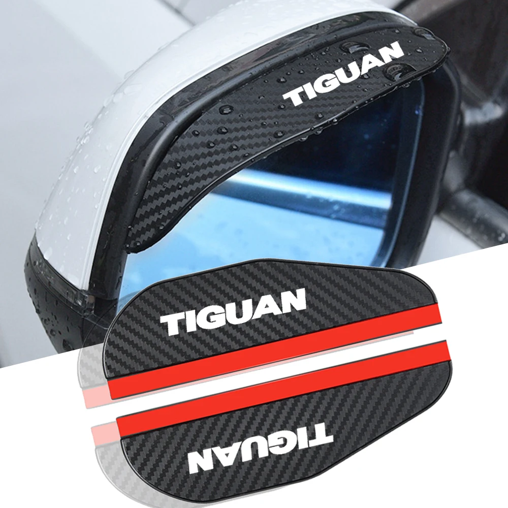 

2Pcs car accessoires Awnings Shelters Rearview Mirror Rain Cover Carbon Fiber Side For TIGUAN car sticker Accessories