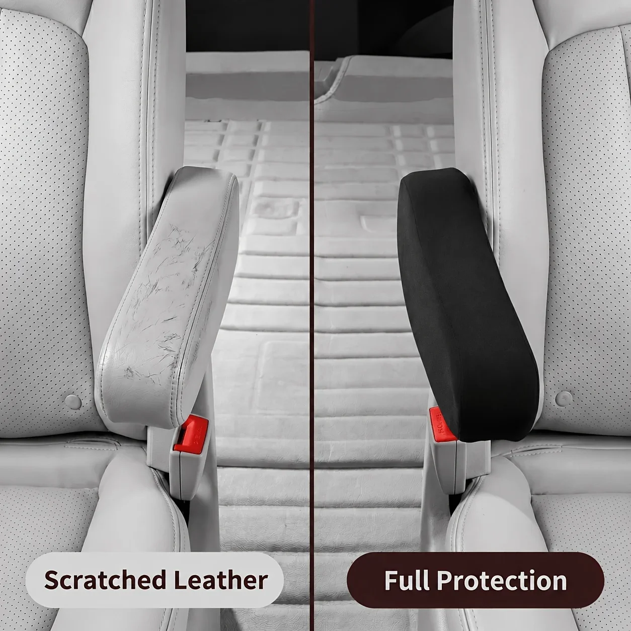 Stretch-Fit Elastic Car Armrest Protector Cover 1/2Pcs, Wear Resistant Universal Interior Accessory for SUV Sedan Pickup Van