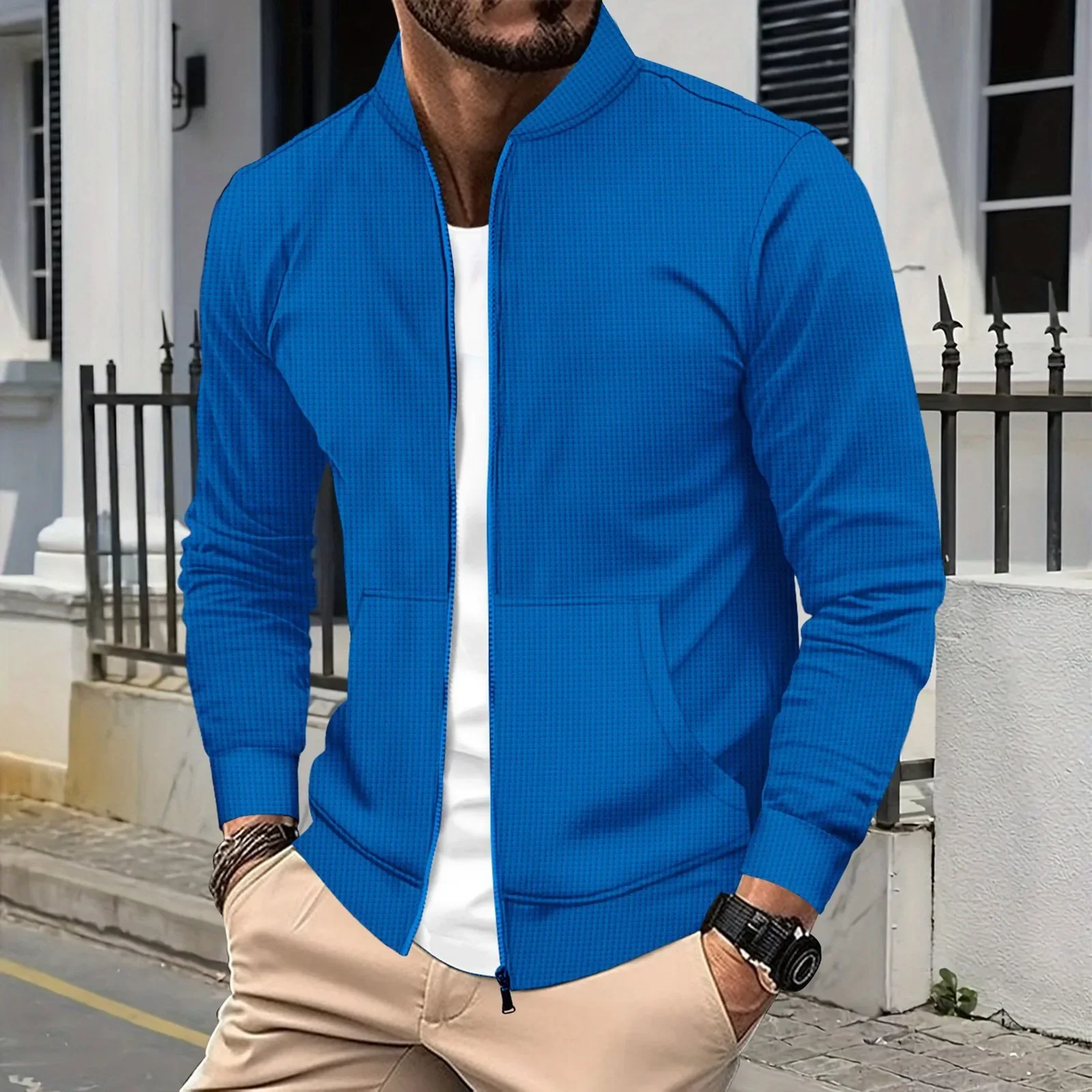 Men\'s Button Shirt Jacket Casual Long Sleeve Coat Lightweight Coat with Pockets Short Trench Coat Men Big Size Coats for Men