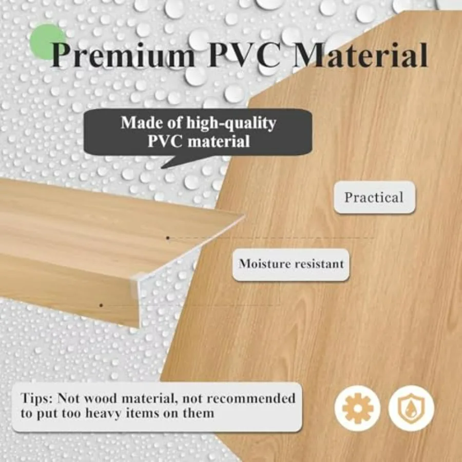 أغطية أرفف سلكية من مادة PVC - غطاء رف سلكي من الخشب الصناعي مقاس 24 × 12 × 2 للمخزن والخزانة وتنظيم المطبخ وبطانات الأرفف غير القابلة للانزلاق