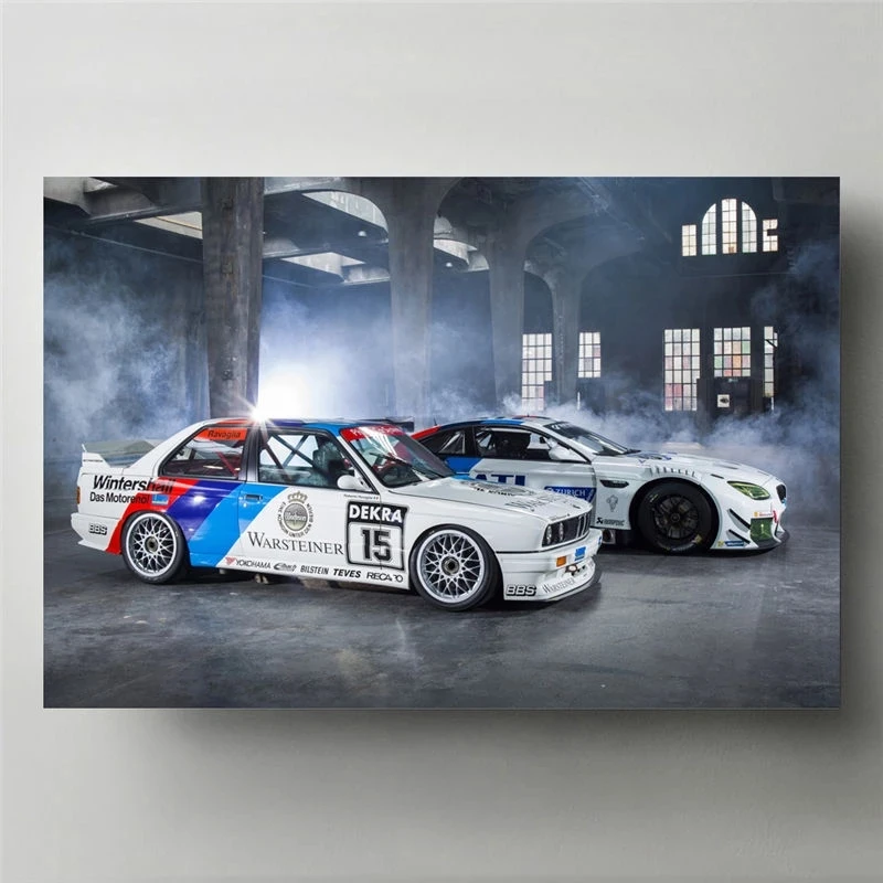 Modern Supercar Poster B M W Tuning M6 E30 Racing Car Canvas Paintings Wall Art Print Picture for Living Room Decor Cuadros