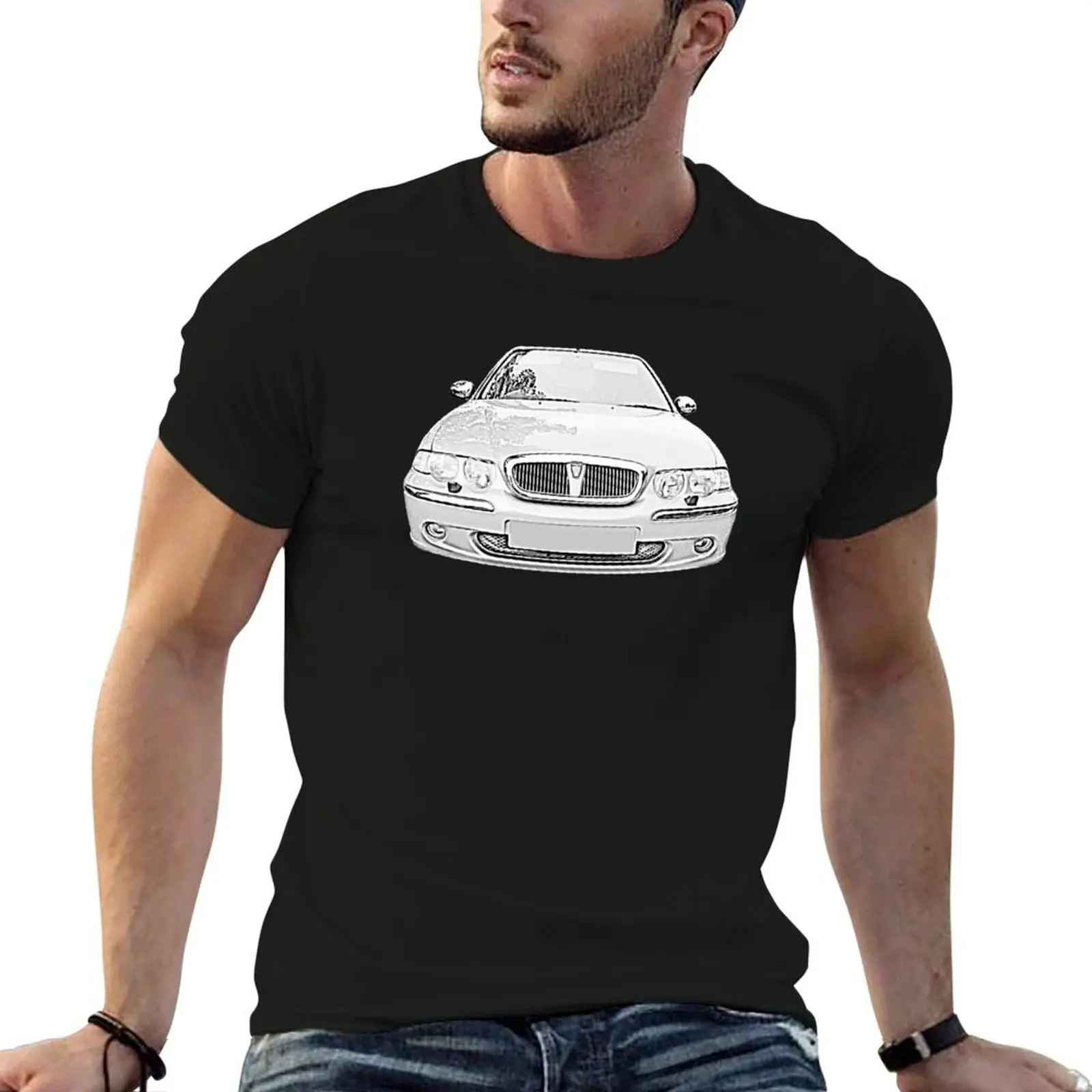 Rover 45 British classic car monochrome T-Shirt man tshirt anime t shirts oversize T-Shirt