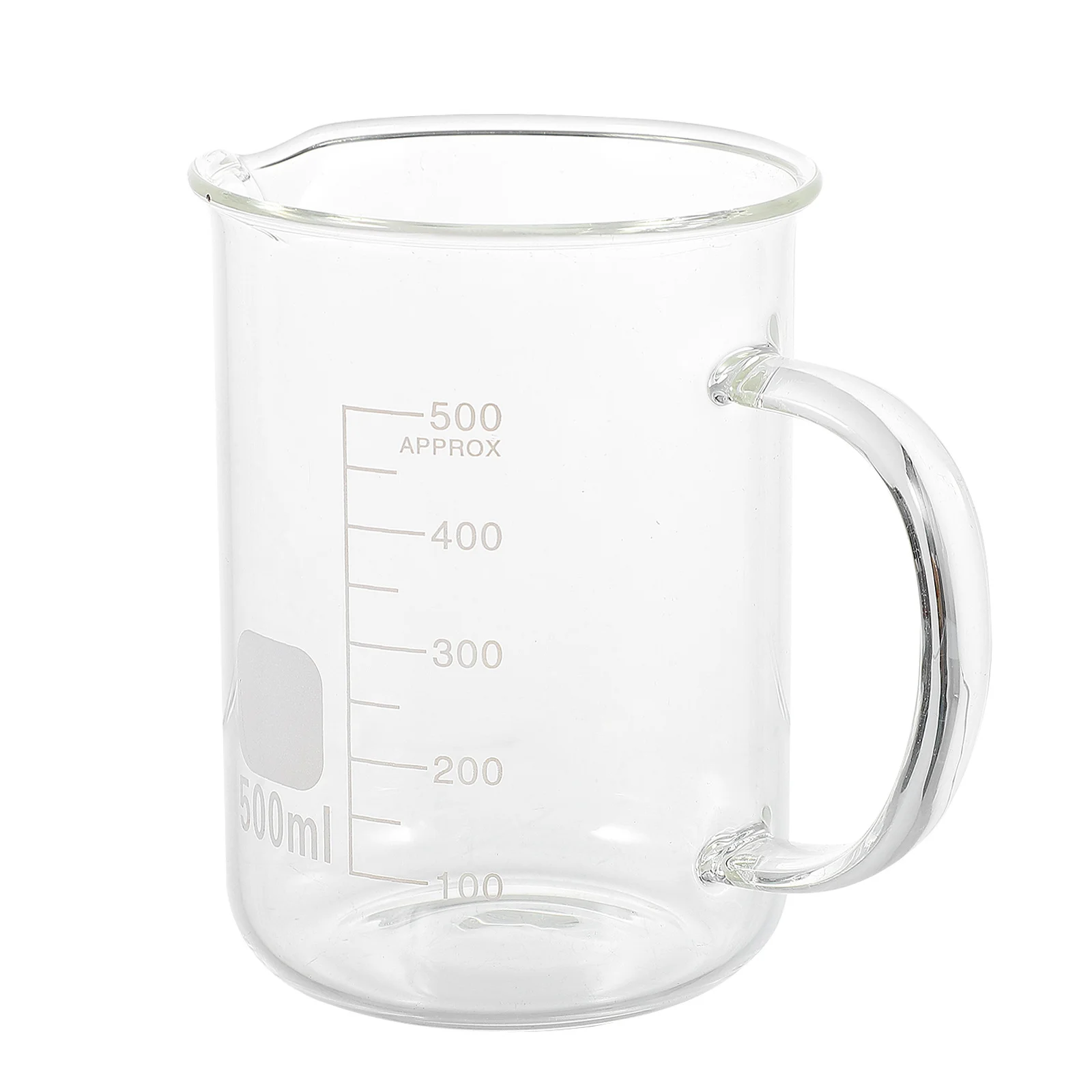

1Pcs Handle Beaker Glass Measuring Cup Transparent 500Ml Clear Scale Accurate Liquid Dry Measuring Portable Tool