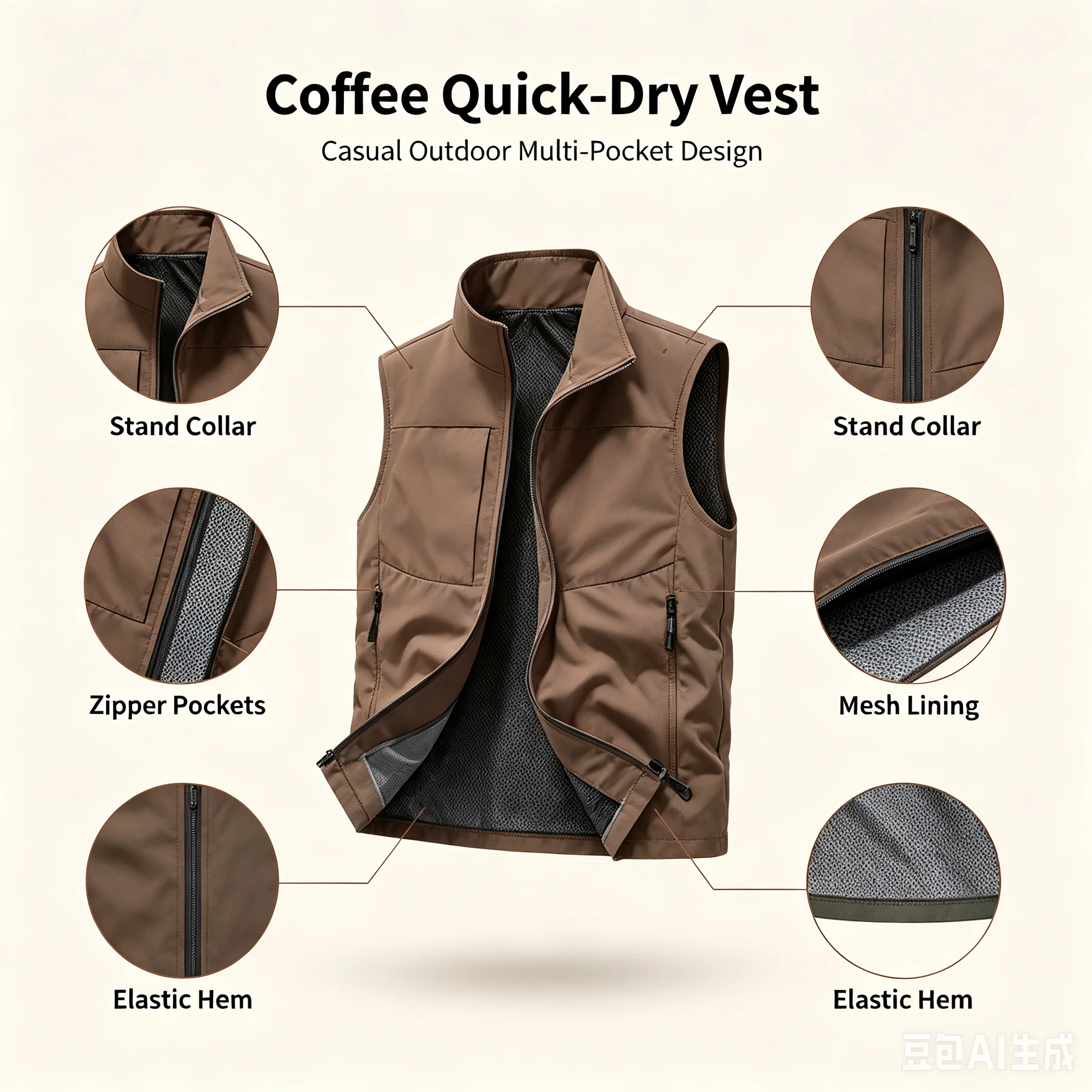 Corporate Work Clothes Jackets and Work Uniform for Four-Season Outdoor Stand-Up Collar Work Vests Custom-Printed Logo