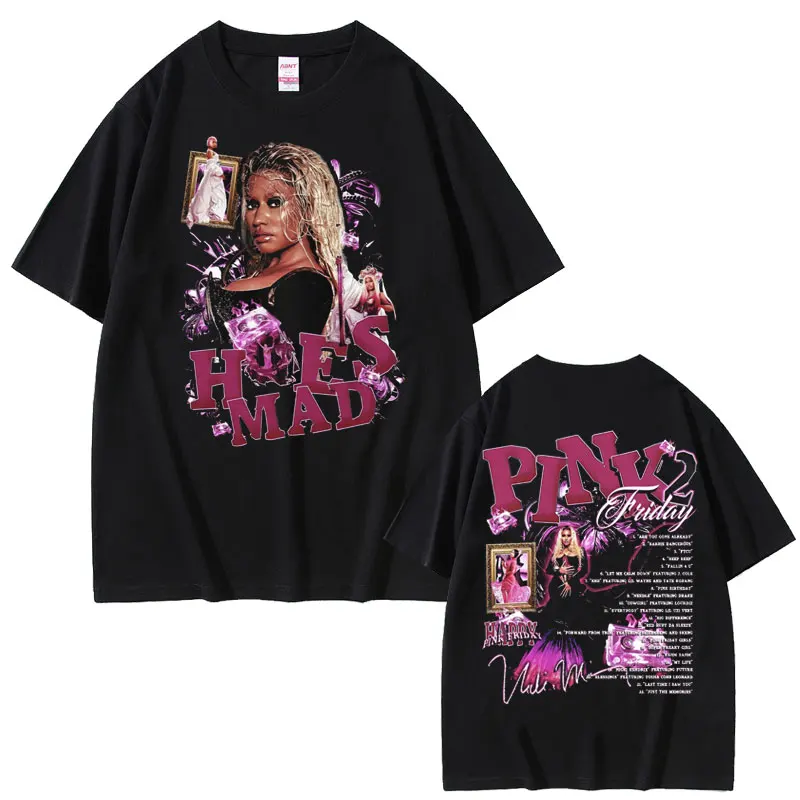 

Rapper Nicki Minaj Pink Friday 2 2024 World Tour Graphic T Shirts Men Women Hip Hop Trend Tshirt Male Vintage Oversized T-shirts