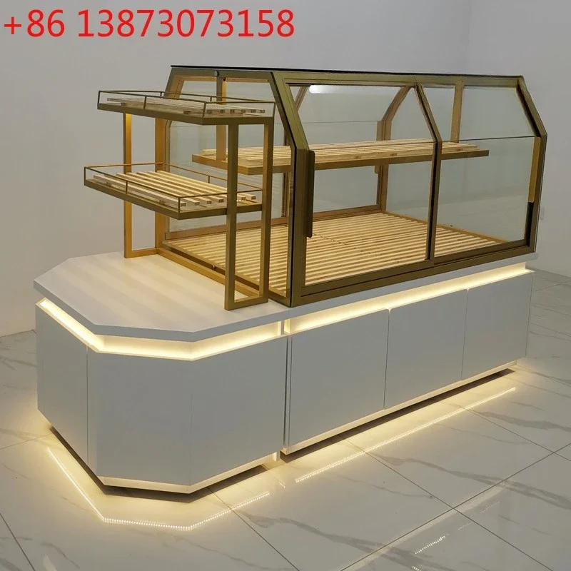 Bakery Nakajima Bread Cabinet Cake Shop Curved Paint Cabinet Supermarket Shelf Wrought Iron Display Cabinet