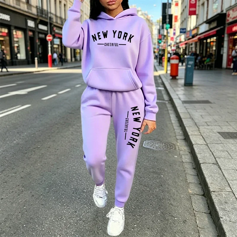 2026 New Fashion Women's Sportswear Home Outdoor Comfort Warm Hoodie Outfits Fall Winter Daily Casual Sports Pullover Sweatpants view 2