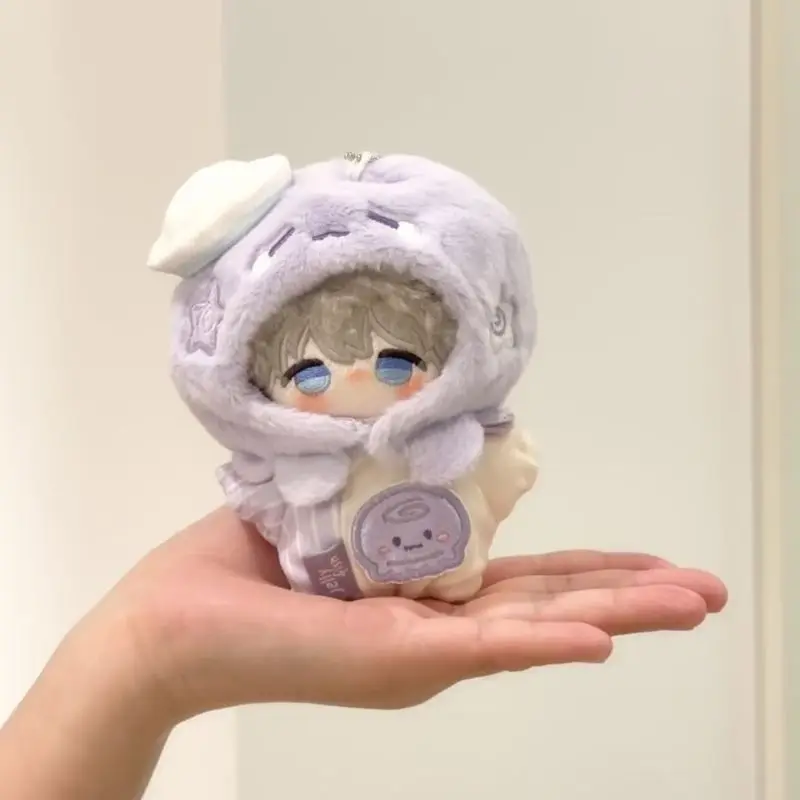

Only Clothes For 10cm Cotton Plush Doll Purple Jellyfish Hooded Outfit Set Anime Cute Decorative Backpack Pendant Doll Accessory