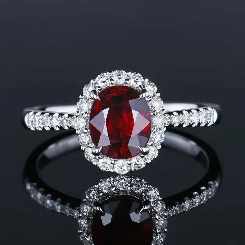 

Real S925 Sterling Silver Natural Red Ruby Open Ring for Women Wedding Bands ENGAGEMENT Silver 925 Jewelry Ruby Gemstone Ring