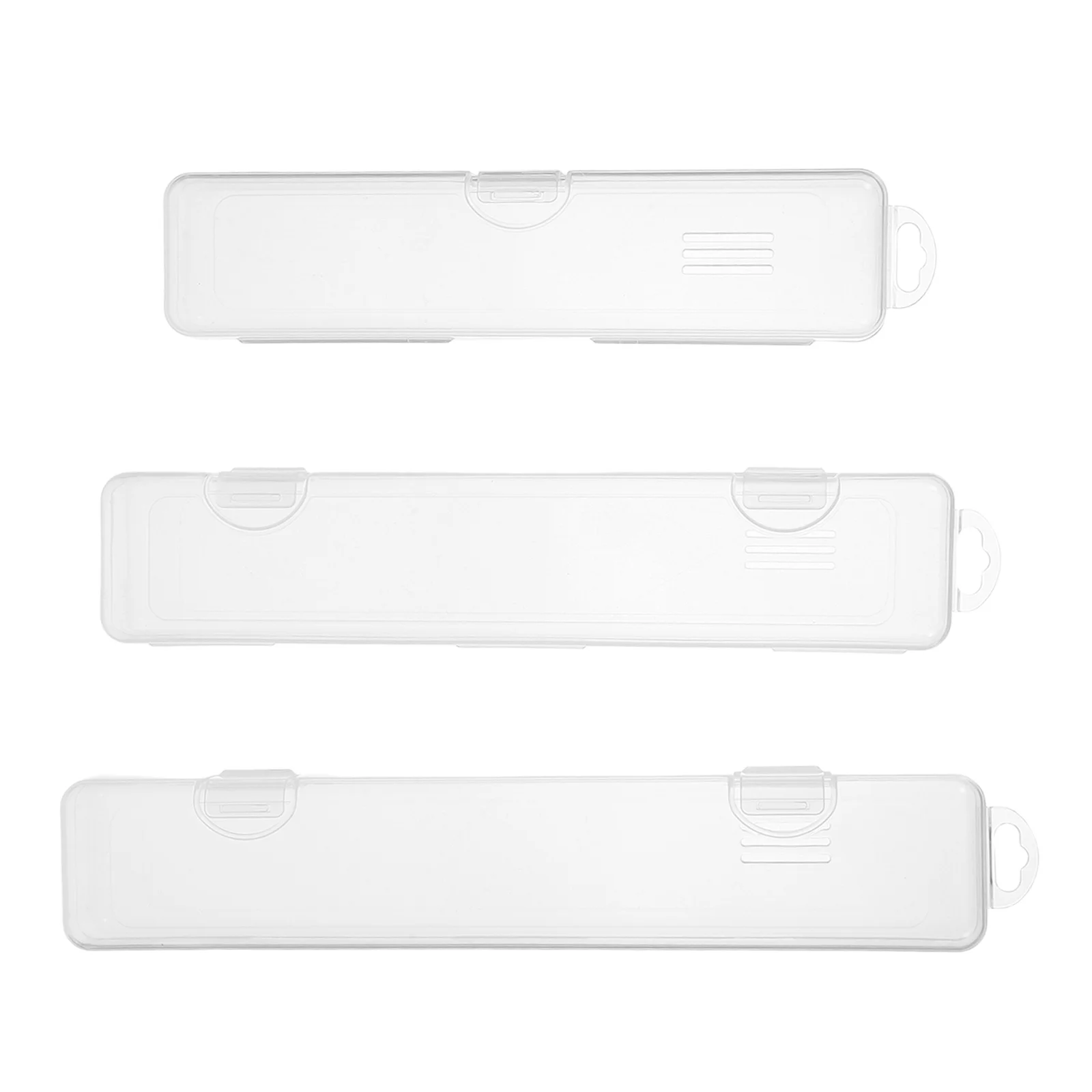 

3Pcs Transparent Tableware Storage Box Portable Utensil Case Travel Cutlery Organizer Camping Picnic Office Use