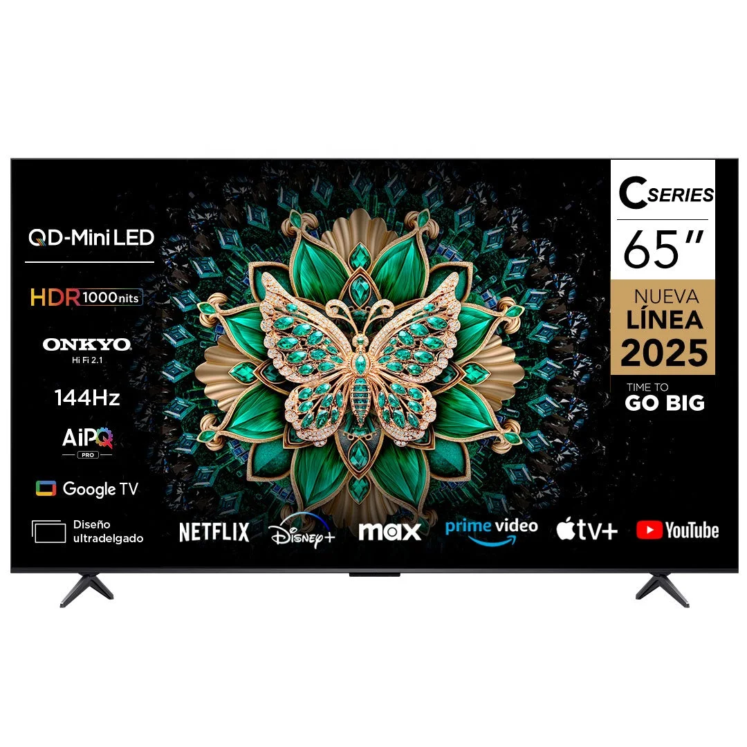 Televisor QLED 4K de 65 Pulgadas con Google TV, 144Hz para Juegos, VRR 288Hz, 3+32GB, Smart TV Mini LED con Cámara y WiFi para Cine en Casa