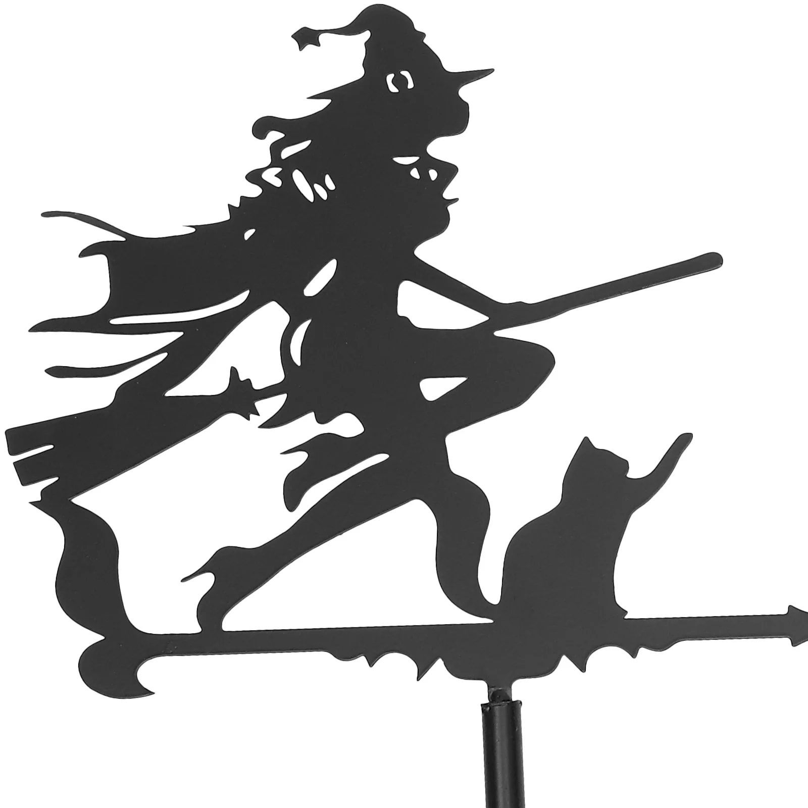 

Witch Cat Weathervane Durable Stainless Steel Halloween Roof Decor Meteorological Instrument Outdoor Garden nament
