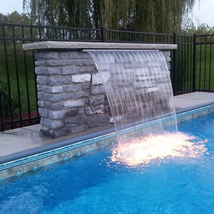 Waterfall Fountain with Lights Garden Ornament for Swimming Pool-Water Blade