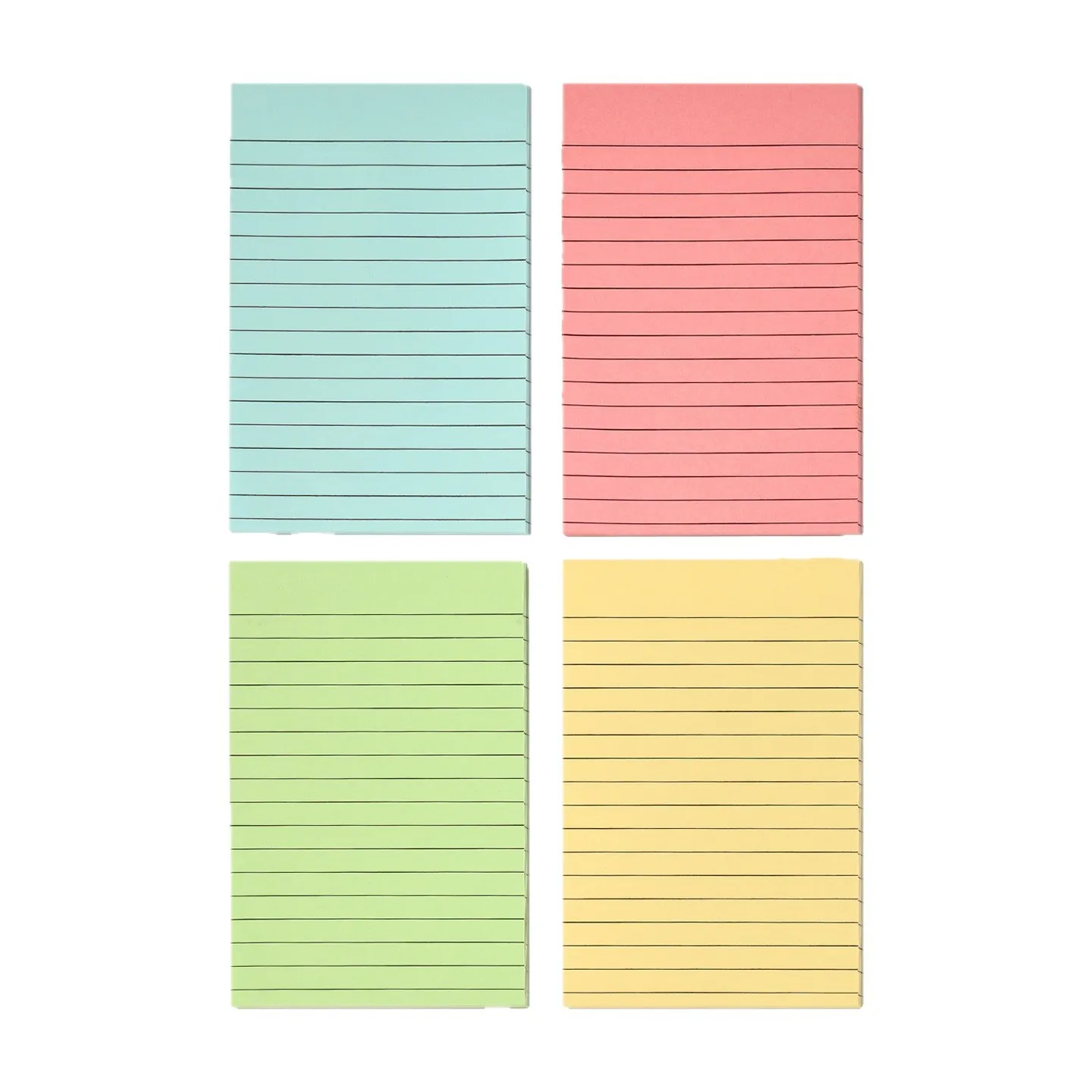 200sheets Line Sticky Notes 4 Colors Portable Student Note Marker Writing Sticky Notes Self-Adhesive Easy Custom Logo Large