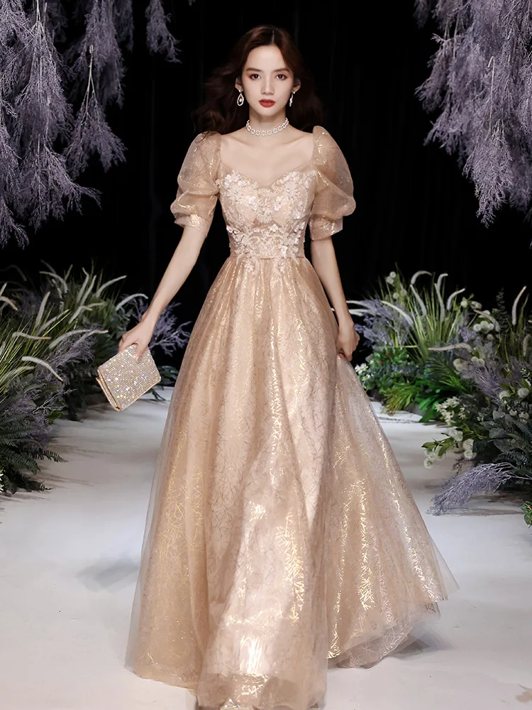 

Annual Meeting Evening Dress For Women Exquisite Atmospheric Banquet New Champagne Dress Fairy Fantastic Forest Style Dresses