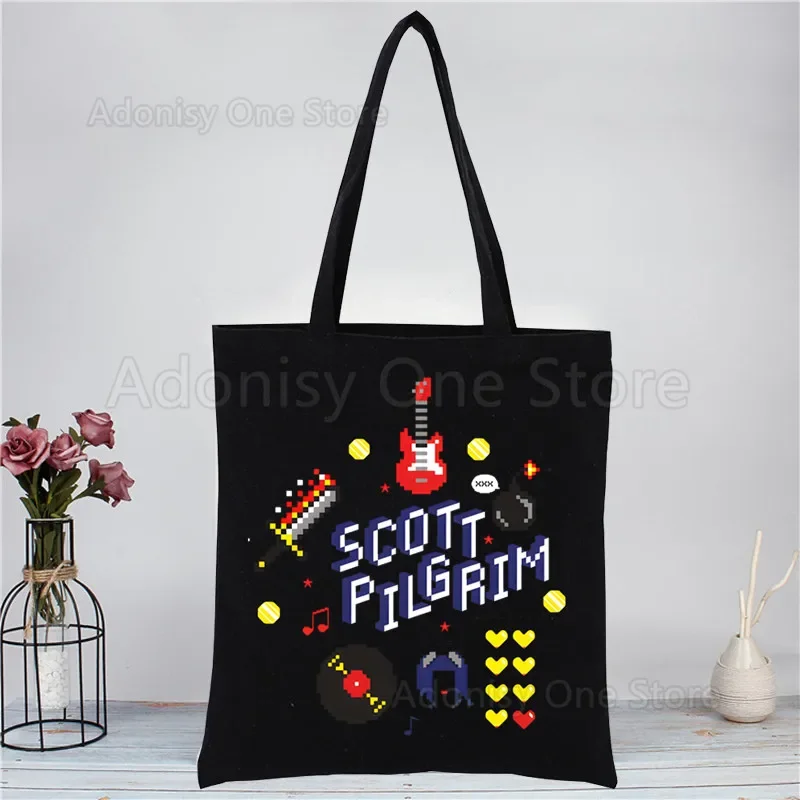 Scott Pilgrim Women Shoulder Bag Canvas Shopping Bags Handbags Reusable Tote Bag Best Gifts