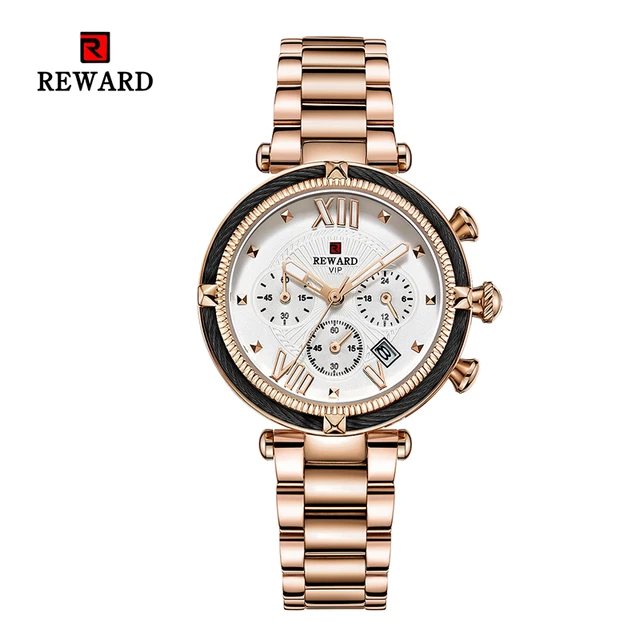 Best Gift For Young Wife women s Stainless Steel Quartz Chronograph Watch Waterproof Calendar Gift