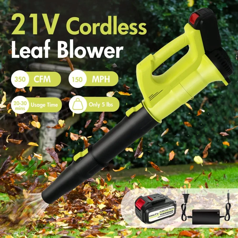 

Cordless Leaf Blower, 350CFM 150MPH Electric Leaf Blower With 4000mAh Battery Charger, Battery Powered Leaf Blower, Lightweight