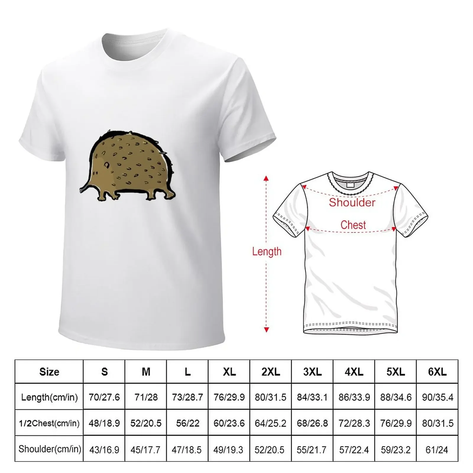 Echidna T-Shirt sports fans boys animal print heavyweights T-shirts for men cotton Blouse vintage clothes tshirts for men