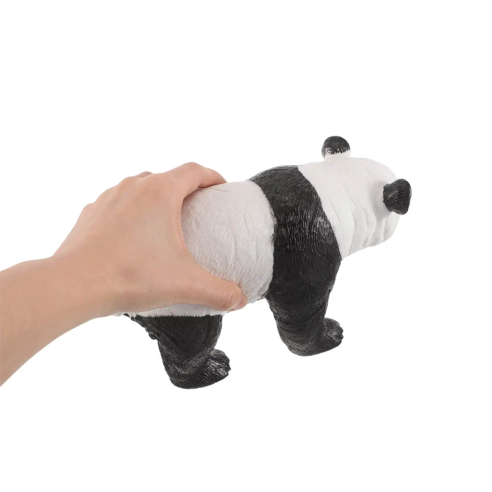 Mini Rubber Panda Garden Statue – Realistic Black & White Outdoor Lawn Ornament for Pathway and Asian Garden Decor