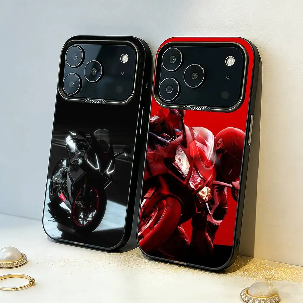 

Black-Red M-Motorcycle-660 Phone Case For iPhone17 16 15 14 13 12 Pro Max Grey Black Matte Laser Metallic Aurora Funda