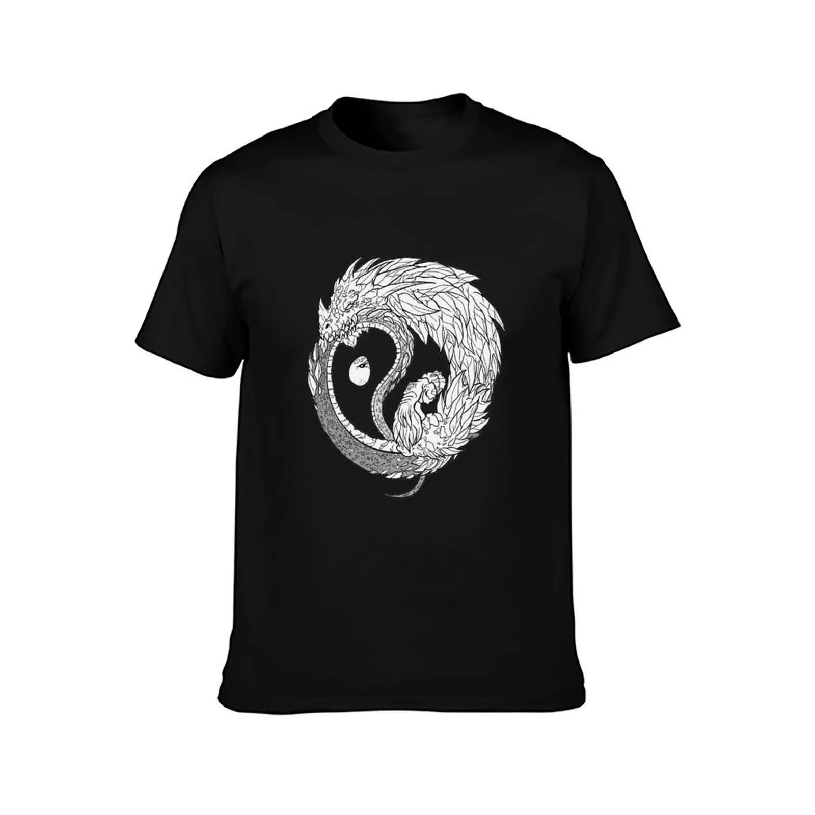 تي يينغ يانغ قمصان Ouroboros القطن التنين رجل تي شيرت تي شيرت 100% 100% التي شيرت القطن الصيف #2