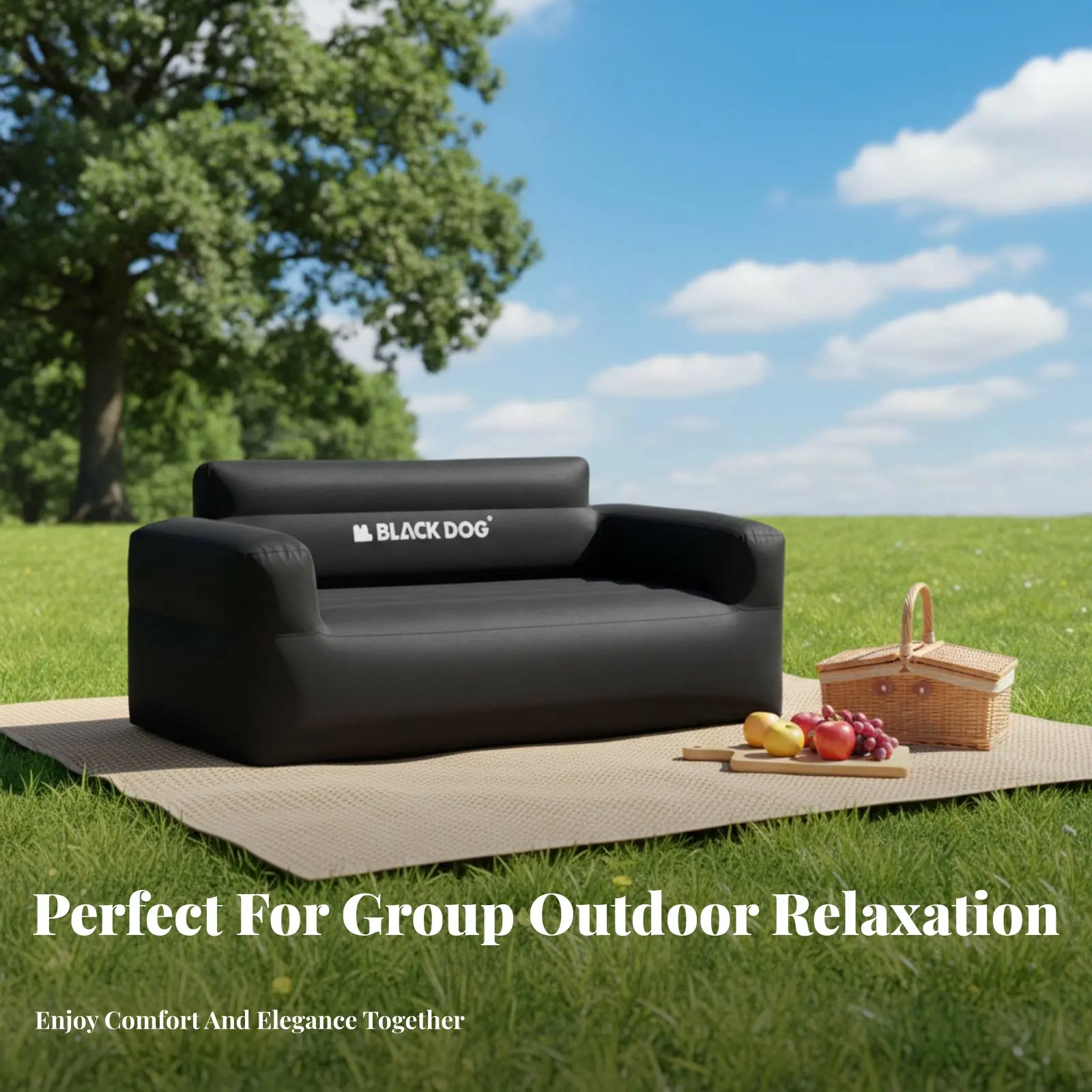 Inflatable Sofa, Double Portable Air Bed, Outdoor Camping, Outdoor Dining, Lazy Lounger