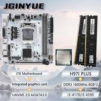 JGINYUE H97I ITX Motherboard mini ITX combo i3-4170/i5 4590 with iGPU 8GB*2 1600MHz DDR3 RAM kit office/warehouse/VSS built