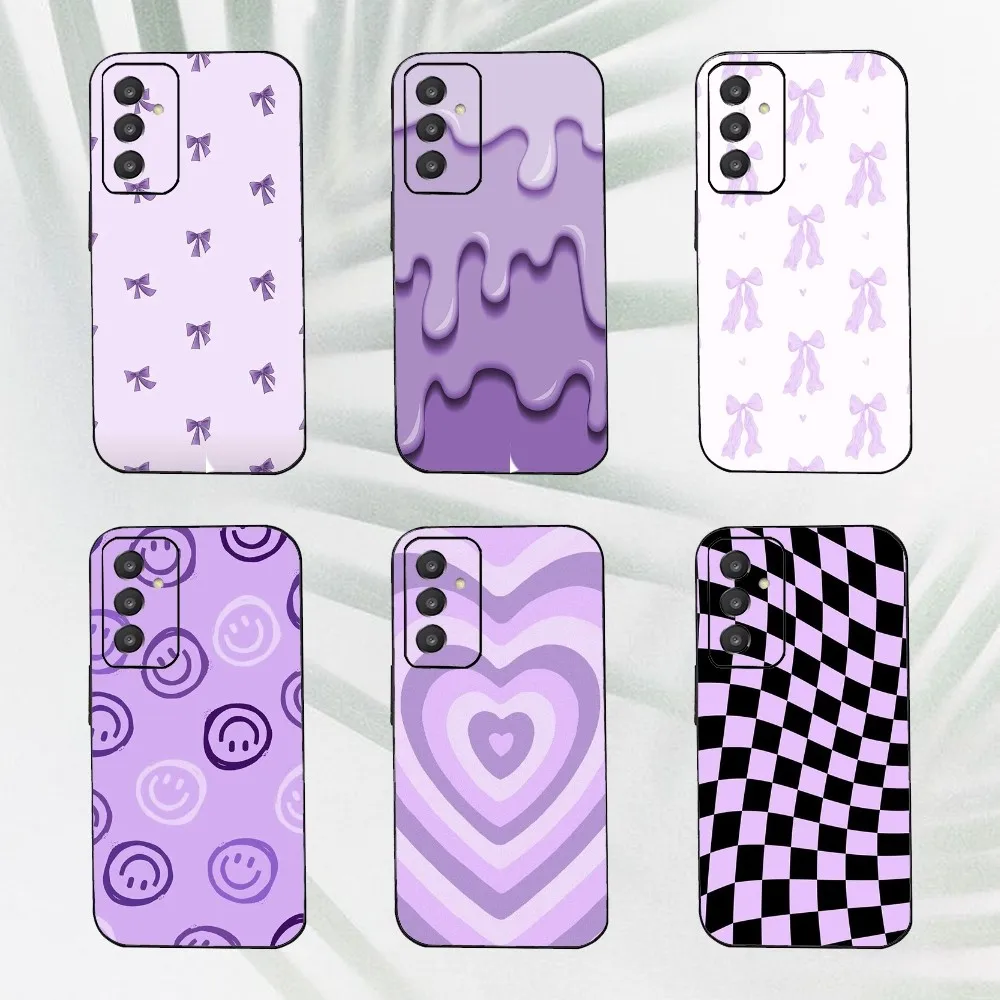 

Purple Aesthetic Phone Case For Samsung Galaxy A52 A12 A51 S21 Edge S22ULTRA S23 S20LITE Plus Ultra Black Cover