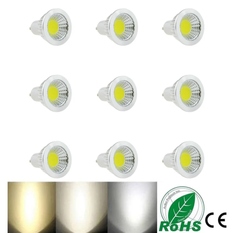 슈퍼 브라이트 LED 전구 라이트, 밝기 조절 가능, 따뜻한 흰색, 220V, 6W, 9W, 12W, 15W, GU10 COB LED 램프 라이트, GU10 LED 스포트라이트, GU10 E27