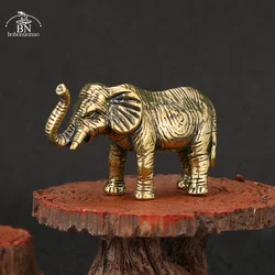 Brass Solid Thailand Elephant Statue Desk Toy Ornaments Copper Animal Miniatures Figurines Home Decorations Crafts  Accessories