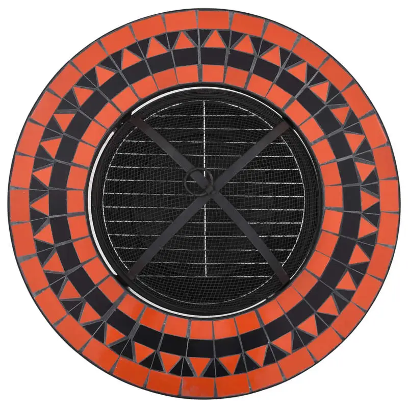 

Mosaic Fire Pit Table Terracotta and White 26.8" Ceramic