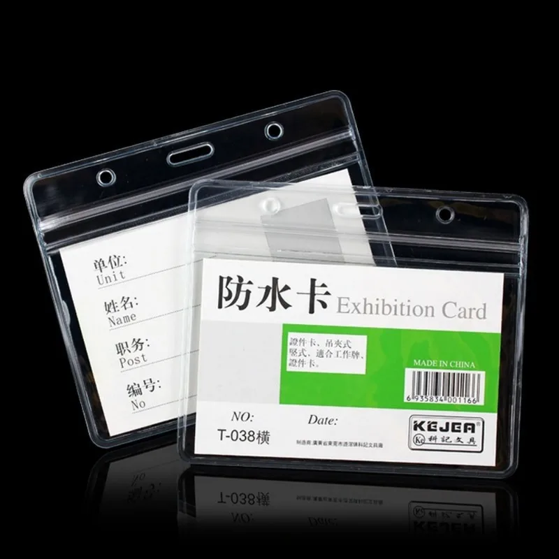 5pcs/set Transparent ID Tag Badge Holder for Staff Workers Pass Work Card Cover Case Sleeve Bag Credit Card Protector Case