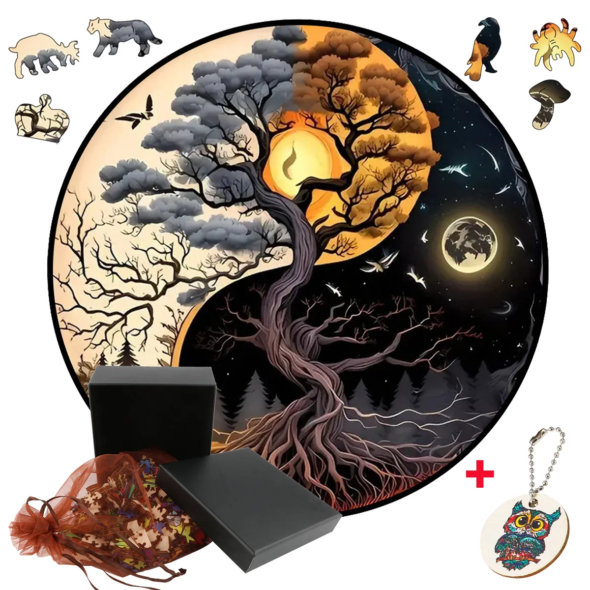 

Unique Wooden Jigsaw Puzzle Mysterious TAICHI Puzzle For Adult Children Educational Fabulous Interactive Game Birthday Toy