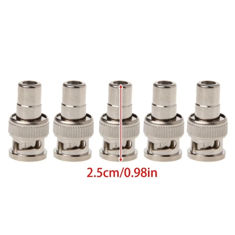 R1WD 5x BNC Male To RCA Female Coaxial Connector Adapter For CCTV Video