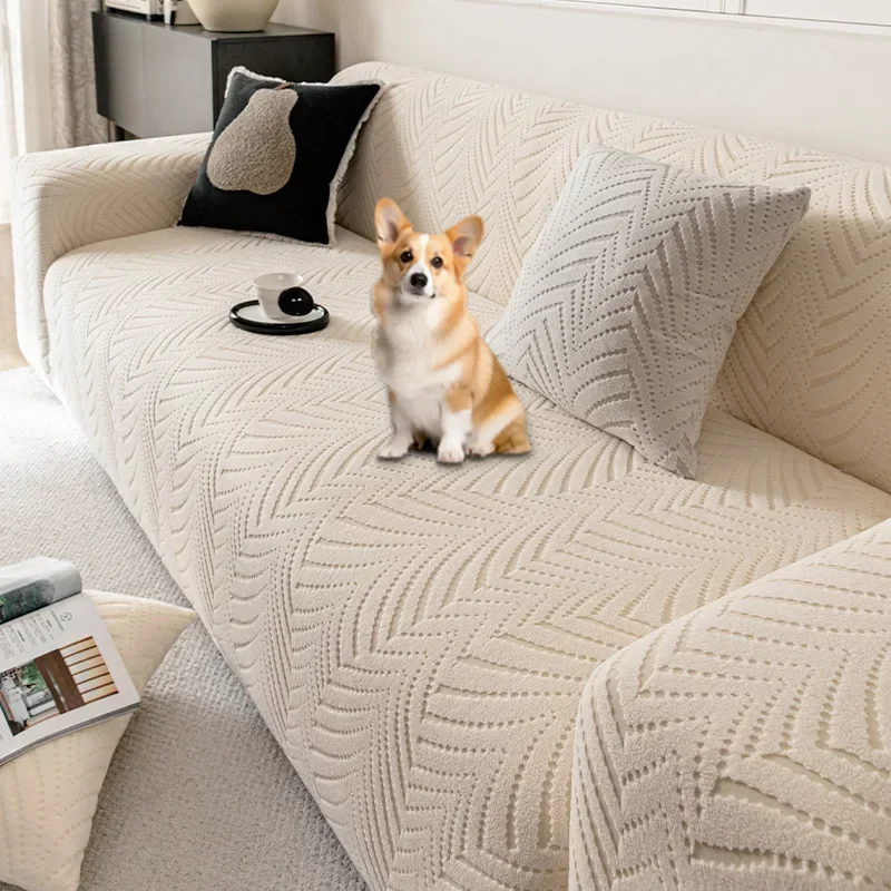 Thick Jacquard Sofa Cover for Living Room, Elastic Sofa Cover, L-Shaped Corner, 1, 2, 3, 4 Seater