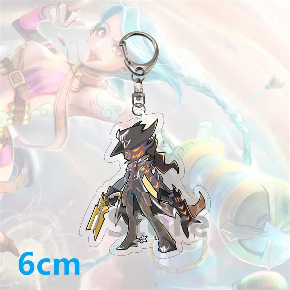 Anime Game League of New Legends Keychains LOL Key Chains Acrylic Figures Decoration Bag Pendant  Gifts 6cm