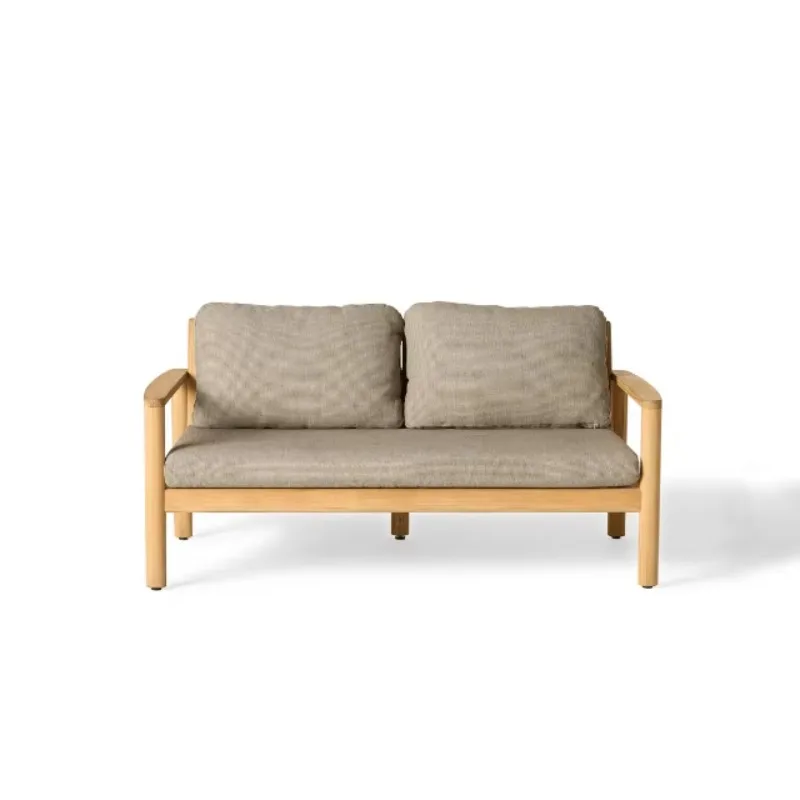 Four Seasons Hotel Surf Club Solid Teak Wood Eco-Friendly Durable Outdoor 2 Seater Sofa Tropical Design Thick Waterproof Villa