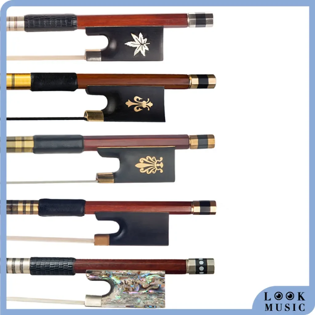 LOOK 4/4 Violin Bow Round Stick Pernambuco Bow/IPE Bow/ Brazilwood Bow Selected Wood Well Balance Bow Professional Level