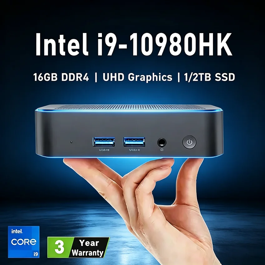 Protable Intel I9-10980HK Mini PC Windows 11 Pro 16/32GB RAM 1TB SSD PC Gamer Computer WIFI 6 BT5.2 4K HD Mini Gaming Pc Desktop